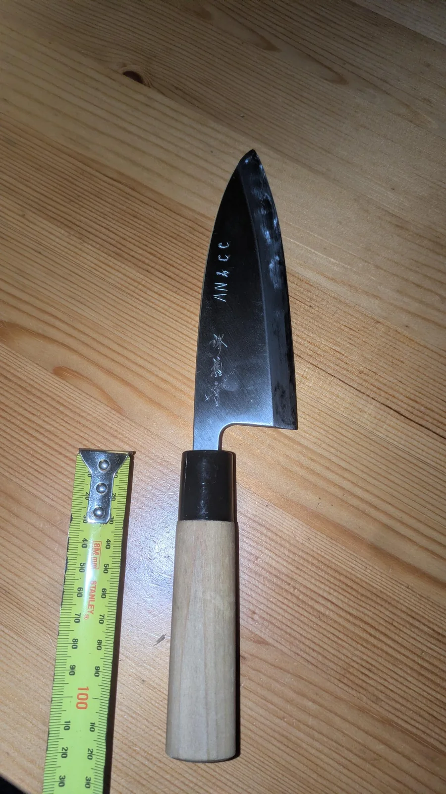 Handle-on view showing the context for the optional length measurement