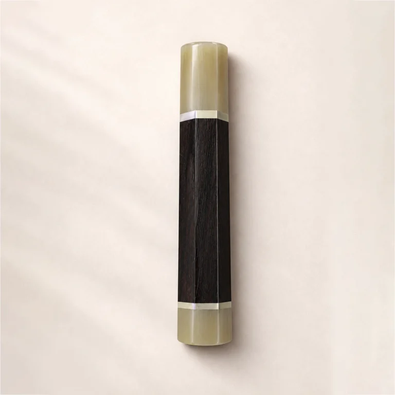 African Blackwood & White Horn Wa Handle with End Cap studio photo