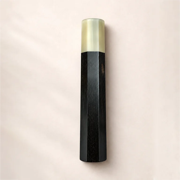 Ebony & White Buffalo Horn Wa Handle studio photo