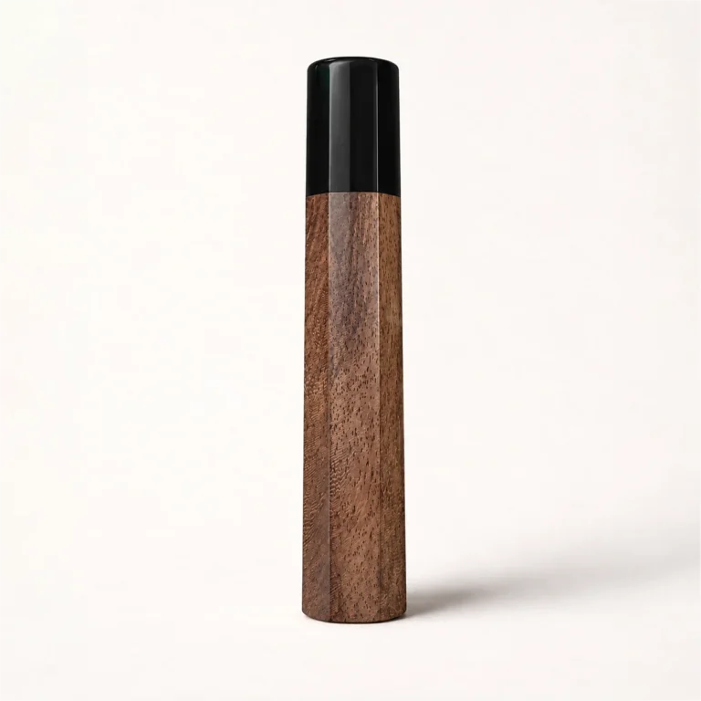 Walnut & Black Buffalo Horn Wa Handle studio photo