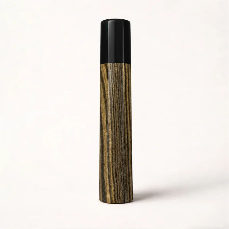 Zebrawood & Black Buffalo Horn Wa Handle studio photo