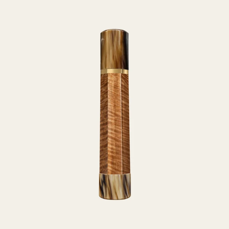 Tabaek & Marbled Buffalo Horn Wa Handle with Brass Ring 3 mm and Marbled Horn End Cap