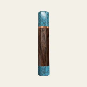 Rosewood & Turquoise Wa Handle with Red Copper Ring 3 mm and Turquoise End Cap