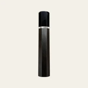 Ebony & Black Buffalo Horn Wa Handle with White Nickel Ring 3 mm