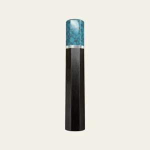 Ebony & Turquoise Wa Handle with White Nickel Ring 3 mm