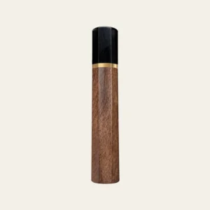 Walnut & Black Buffalo Horn Wa Handle with Brass Ring 3 mm