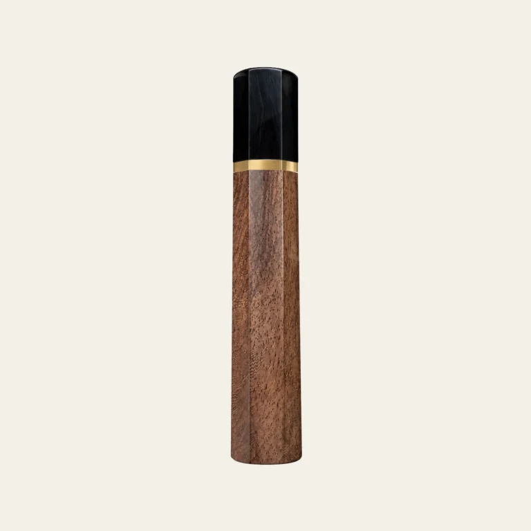 Walnut & Black Buffalo Horn Wa Handle with Brass Ring 3 mm