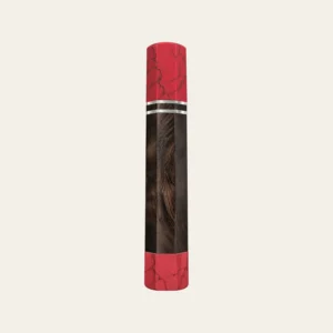African Blackwood & Pink Coral Wa Handle with 2 White Nickel Rings 1.5 mm and Pink Coral End Cap