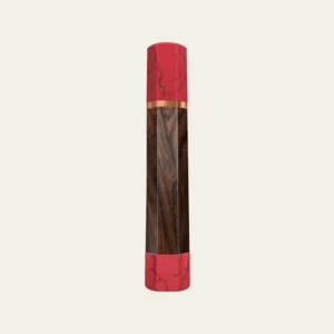 Rosewood & Pink Coral Wa Handle with Red Copper Ring 3 mm and Pink Coral End Cap