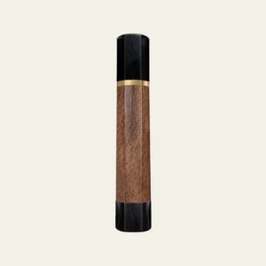 Walnut & Black Buffalo Horn Wa Handle with Brass Ring 3 mm and Horn End Cap