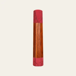 Huong (Padauk) & Pink Coral Wa Handle with Pink Coral End Cap