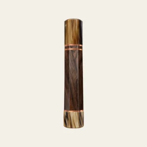 Rosewood & Marbled Buffalo Horn Wa Handle with 2 Red Copper Rings 1.5 mm, Red Copper End Ring 1.5 mm and Marbled Horn End Cap