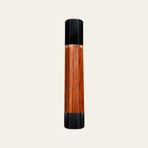 Huong (Padauk) & Black Buffalo Horn Wa Handle with Red Copper Ring 3 mm and Horn End Cap