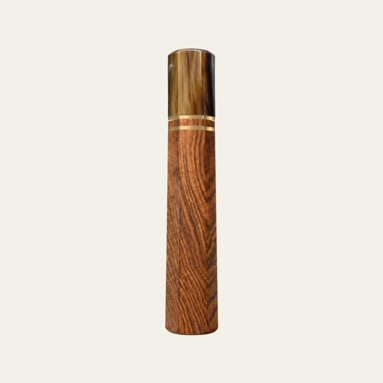 Bocote & Marbled Buffalo Horn Wa Handle with 2 Brass Rings 1.5 mm