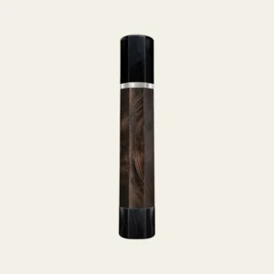 African Blackwood & Black Buffalo Horn Wa Handle with White Nickel Ring 3 mm and Horn End Cap