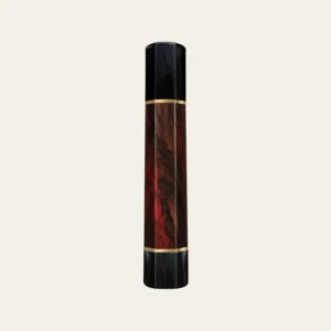 Siamese Rosewood & Black Buffalo Horn Wa Handle with Brass Ring 1.5 mm, Brass End Ring 1.5 mm and Horn End Cap