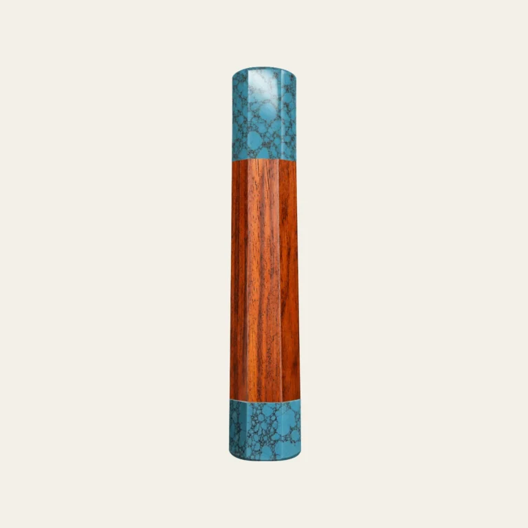 Huong (Padauk) & Turquoise Wa Handle with Turquoise End Cap