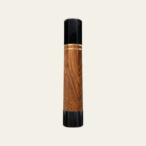 Bocote & Black Buffalo Horn Wa Handle with 2 Brass Rings 1.5 mm and Horn End Cap
