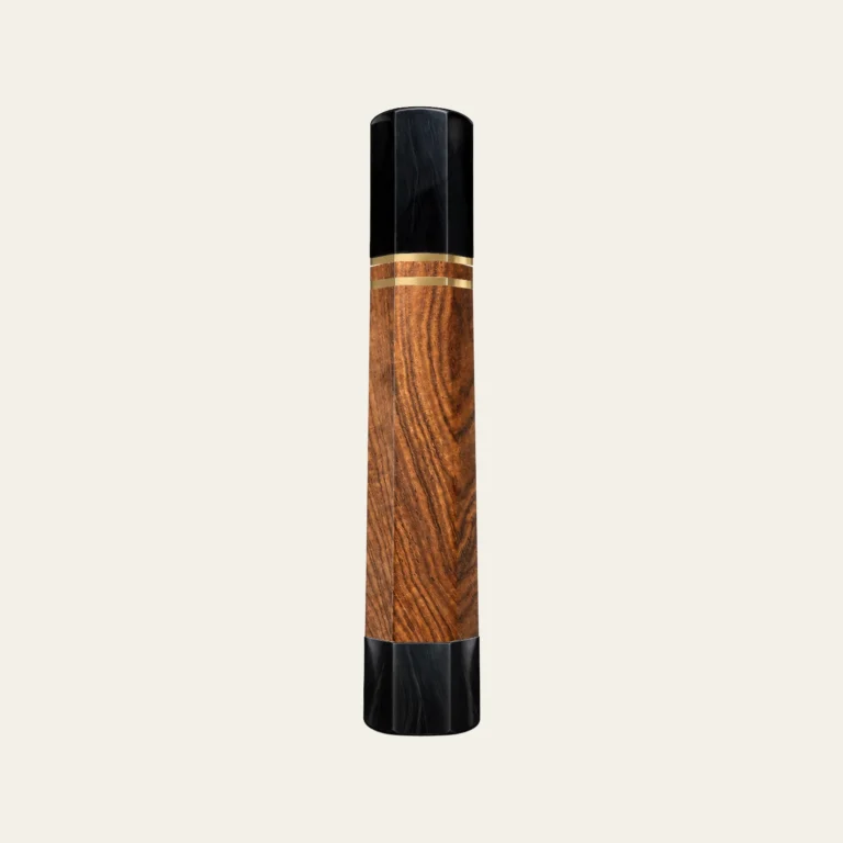 Bocote & Black Buffalo Horn Wa Handle with 2 Brass Rings 1.5 mm and Horn End Cap