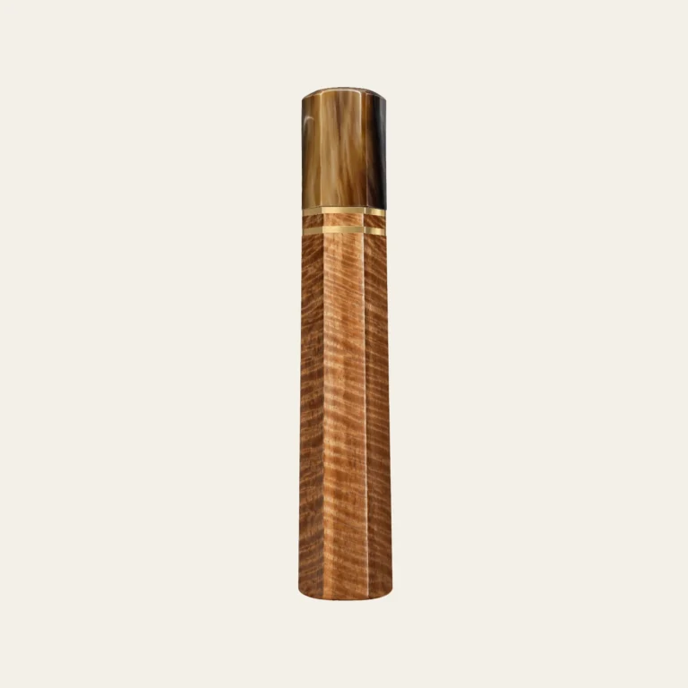 Tabaek & Marbled Buffalo Horn Wa Handle with 2 Brass Rings 1.5 mm