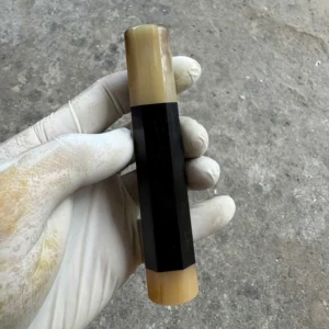 African blackwood wa handle with white horn ferrule, white horn cap, photographed before shipping in October 2026
