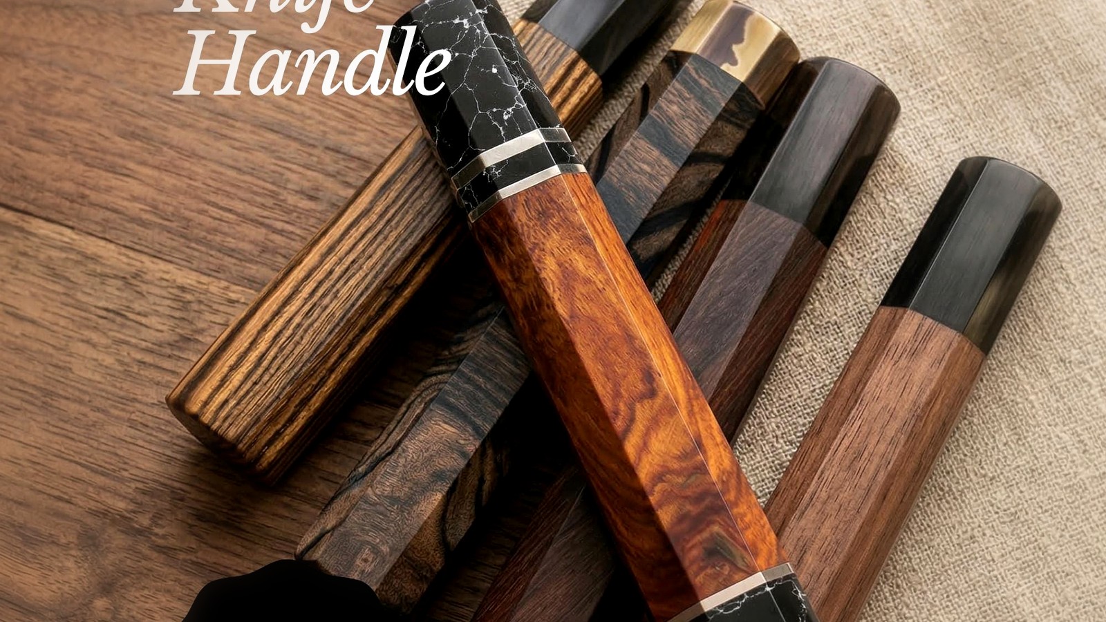 Premium showpiece wa handles with dramatic figure and restrained lighting